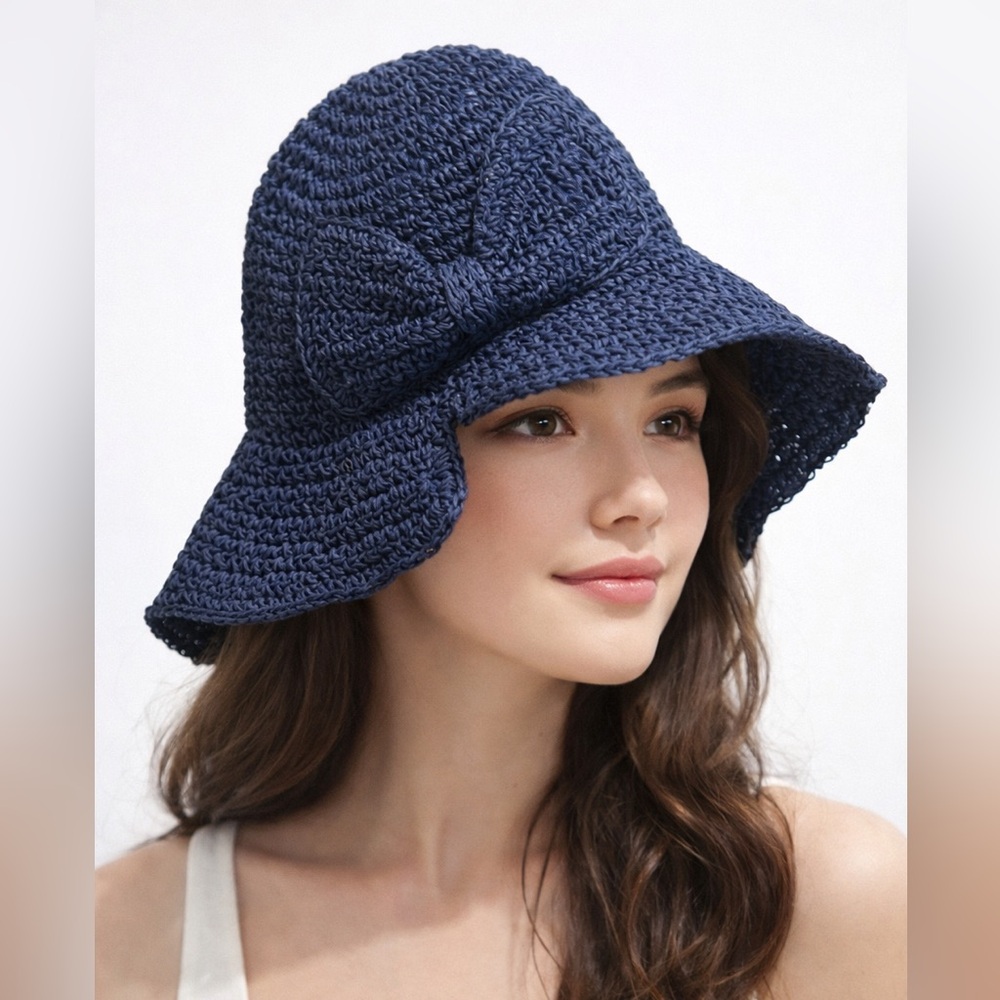 Brand New!! Foldable fisherman hat with bow accent